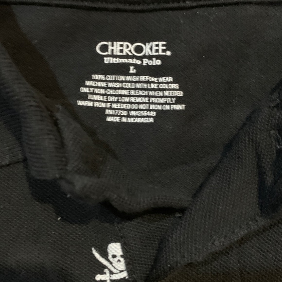 Cherokee Black Pirate Skull Printed Polo Shirt Boys Large - Picture 4 of 4